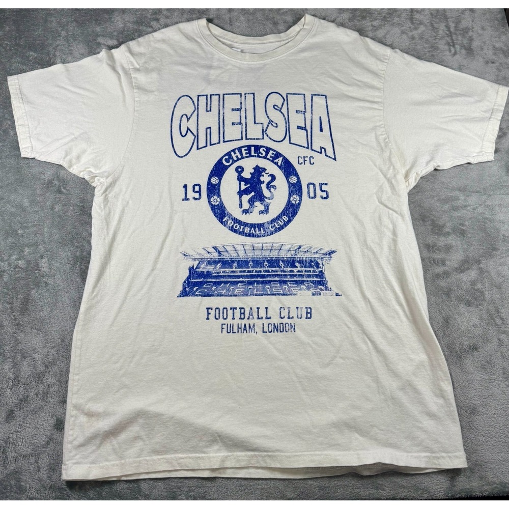 Chelsea FC Logo T-Shirt Men's XXLarge NWT White Soccer Football Club Fan Tee